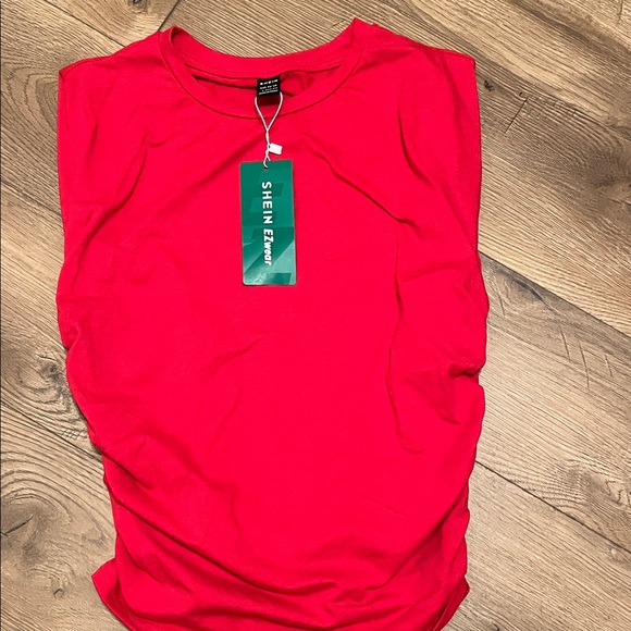SHEIN Tops - SHEIN Vibrant Red Muscle Tee